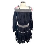 Love Shack Fancy  Black Pink Smocked Embroidered Dress Photo 2