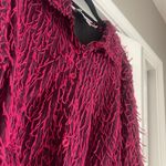 Silver Stream Vintage pink and black fringe button down blazer cardigan top Size L Photo 3