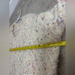 POL  Oversized Chunky Fuzzy Confetti Balloon Sleeve Knit V Neck Sweater Medium Photo 7