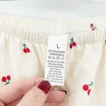 Womens Pajama Pants Lounge Sleep Bottoms Cherry Print Elastic Waist Size L Red Size L Photo 3