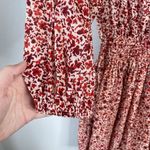 Sundry For Evereve Ditsy Floral Smocked Waist Long Sleeve Mini Dress Dahlia 2 M Photo 5