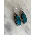 NEW Spiney Turquoise Beaded Sterling Silver Dangle Earrings Blue Photo 1
