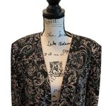 Alex Evenings formal Jacket Open front Black floral Size XL Metallic stretch Photo 3