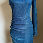 Charlotte Russe Y2K  Blue Glitter One Shoulder Bodycon Mini fairy sparkle medium Dress mermaid‎ Photo 0