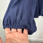 Elizabeth and James  Size Small Navy Blue V Neck Popover‎ Relaxed Fit Blouse Photo 2