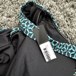 Nicole Miller One Piece Twist Front Plunge Swimsuit in Teal/Black, Size L Photo 4