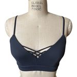 Alo Yoga Interlace Yoga Sports Bra in Dark Gray Size XS XSmall Green Photo 0
