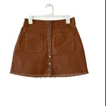 Madewell  Button-Front Brown A-Line Skirt Photo 3