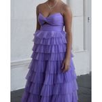 Jovani  Lilac High Waist Ruffled Layered A LineSkirt Gown ~ 38290 Size 4 Photo 10