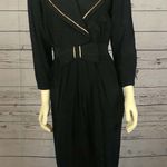 Jonathan Martin Vintage Silk black & gold dress with large round collar size 8 Photo 0
