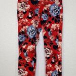 GAP Factory Slim City Cropped Floral Pants Zipper Button Closure EUC Sz 4R Pink Photo 0