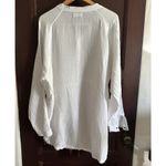 Natural Life  | Oversized  White Gauze Raw Hem Shirt Swim Cover Up | XL Photo 7