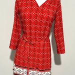 41Hawthorn red White Navy Blue Cristen Shirt Dress Photo 0
