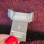 Aerie Women’s Burgundy Plush Lined Crewneck Tunic Length Oversized Sweatshirt Photo 3