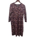 Vtg LL Bean Dress Womens Midi Long Sleeve Floral Large Petite Cottage Modest Purple Size undefined Photo 3