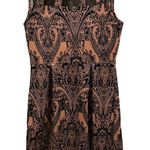 Enfocus Studio  Mauve Black Damask Felt Stretch Sheer Mesh Dark Barbie Mini Dress Photo 3