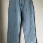 Princess Polly Booran Light Wash Denim Wide Leg Center Seam Jeans 10 Photo 5