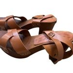 Mariella Made in Italy women’s brown leather block heels sandal shoes size 9.5 S Photo 5