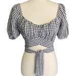 Altar'd State ALTAR’D STATE-WOMENS MEDIUM-BLACK AND WHITE CROP TOP Gingham print Photo 0