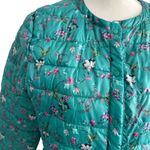 OODJI Floral Green Lightweight Puffer Jacket Coat Size 44/ US Small Photo 2