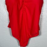 Catalina Women Plus Size 3X Red Lace Up One Piece Swimsuit Padded Swim Beach Photo 1