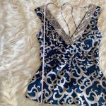 Bebe Stunning Silk and Spandex Sequined blue and Gray Blouse from  Size Small Photo 5