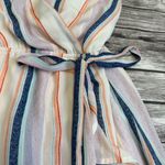 Harper Heritage Womens Faux Wrap Striped Dress M Med Medium Multicolor High Neck White Photo 6