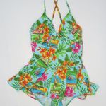 Kathy Ireland Vintage 90s Tropical Swim Dress Photo 3