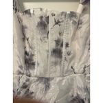 Lulus  Women's Floral Print Corset Tiered Midi Dress Tie Strap White‎ Gray Photo 1