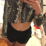 Boohoo Snakeskin Cropped Jean Jacket  Photo 0