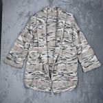 Anthropologie  Moth Sweater‎ Womens Small Tan Mutli Stripe Textured Open Cardigan Photo 1