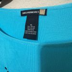 VTG Sweater Works Top Beaded Sequined Turquoise Blue Tank Top Cocktail martini Size XL Photo 2