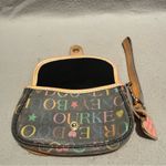 Dooney & Bourke  Signature Wristlet Clutch Bag Canvas Leather Trim Snap Photo 5