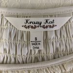 Krazy Kat  Long Sleeve Top Ivory Small Lightweight Knit Cottagecore Photo 4