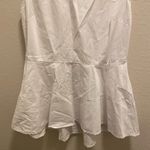 Daniel Cremieux White Cremieux Peplum Sleeveless Blouse Photo 1