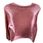 Lane Bryant  2X Plus Pink Knit Lace Detail V Neck Puff Sleeve Cardigan Sweater Photo 5