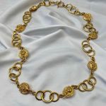 Early 2000's Chunky Gold Metal Chainlink Leo Lion Waist Toggle Belt 32.5" Photo 0