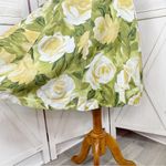 Premise Floral Roses Linen Blend A Line Flare Midi Skirt Lime Green Yellow 4 Photo 5