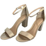 Kelly & Katie Hailee Sandal Womens Size 9M Beige Gold Shimmer 3.5 in Heel NEW Photo 0