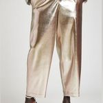 Eloquii size 14 Metallic Faux Leather Trouser pant gold Photo 0