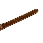 Eddie Bauer Leather Belt Small Womens Brass Buckle Brown Stitched Link 1.5" Photo 6