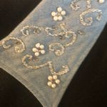 Storybook Knits Black Embellished Cardigan Sweater 1X Zip Beaded Denim Collar Photo 3