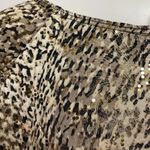 MSK Women's Brown Gold Dots Snake Print Ruched Sweetheart Neck Blouse Size L Y2K Size L Photo 4