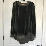 easel  Lagenlook Velour Top‎ Women's Medium Long Sleeve Sweatshirt Asymmetrical Photo 1