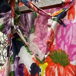 J.Crew  Silk Floral Garden Party Tie Neck Scarf Neck Sleeveless Blouse Size 10 Photo 1