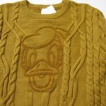 Disney NWT Parks Donald Duck Pullover in Goldenrod Cable Knit Sweater L Photo 2