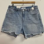 Judy Blue  NWT Denim Jean Shorts Women's 2XL High Rise Medium Light Wash Raw Hem Photo 0