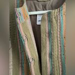 Free People NWT  Zandi Quilted Kantha Striped Olive Green Jacket Neutral Combo XS Photo 8