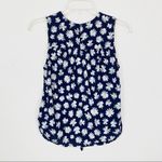 Old Navy XSP  Blue & White Floral Daisy Knotted Hem Sleeveless Blouse Photo 1