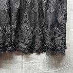 Altar'd State Black Lace Blouse Sheer Lace arms/chest Sz. Medium Flowy scalloped Photo 4